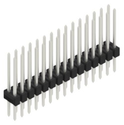 Pin header, 30 pole, pitch 2.54 mm, straight, black, SL212830Z