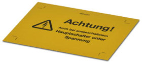 Warning sign, symbol: lightning, (L x W) 74 x 74 mm, PE, 1004500