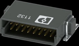 Male connector, 16 pole, pitch 1.27 mm, angled, 1377298