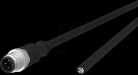 142MCA10010 Sensor cables, M12, 4-pin, plug > open end, 1 m