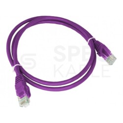 Patchcord UTP kat.6A kabel sieciowy LAN 2x RJ45 linka bezhalogenowy LSOH fioletowy 1m Alantec