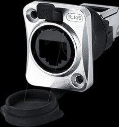 IC06-R003 RJ45 coupler, RJ45 jack on both sides, angled on top, metal, M24