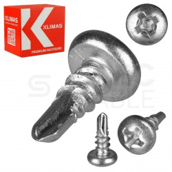 Wkręty pchełki samowiercące typu TEX do metalu 3,5x9,5mm w białym ocynku KLIMAS 1000szt