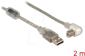 84814 USB 2.0 cable, A connector to B connector, angled, 2.0 m