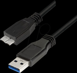 CU0027 USB 3.0 cable, USB-A/M to Micro-USB/M, black, 2 m