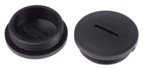 Zaślepka do dławnic kablowych M32 Nylon 66 Czarny RS PRO średnica otworu 31.7mm Gwintowany