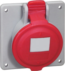 Złącze przemysłowe - zasilające 32A Gniazdo 415 V 3P + N + E Żeński Legrand Czerwony Montaż na panelu IP44