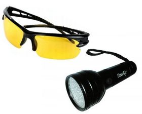 LATARKA UV 51LED + OKULARY OCHRONNE UV40