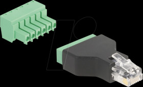 66590 RJ12 plug / terminal block adapter, 6 pin