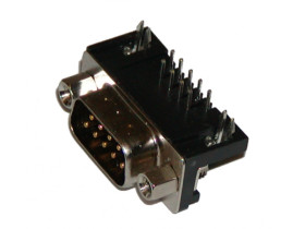 Wtyk DB9 2-rzędy męski kątowy do druku