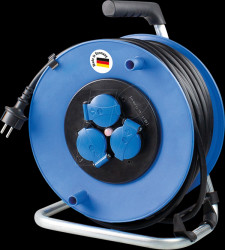 10231 Cable reel with earthed plug, blue, 25 m