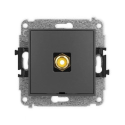 ICON Mechanizm gniazda pojedynczego RCA, bez pola opisowego (typu cinch - żółty, pozłacany) grafitowy mat 28IGRCABO-1