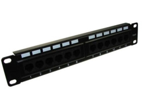 Patch panel 12-port UTP6 1U 10cali złącza krone