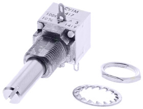 Potencjometr 100kΩ typ Obrotowy Vishay średnica wału 6 mm 1W długość wału 25mm średnica 10mm Montaż panelowy