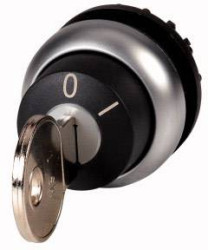 Eaton 229092 M22-WRS-A1 Przycisk kluczykowy pierścień przedni z tworzywa sztucznego klucz czarny 1 szt.