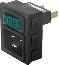 Combination element plug C20, 3 pole, snap-in mounting, plug-in connection, black, 3-110-955
