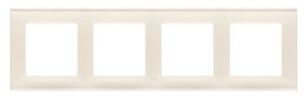 Simon 55 Ramka 4-krotna Nature Szkło mrożone kremowe TRN4/171