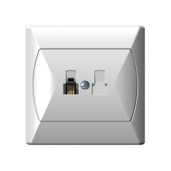 Gniazdo telefoniczne RJ12 pojedyncze białe GPT-1A/00 Akcent Ospel