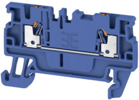 Through terminal block, push-in connection, 0.5-1.5 mm², 2 pole, 17.5 A, 6 kV, dark blue, 2508180000