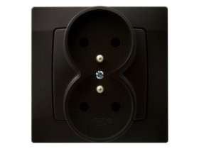 KARO Gniazdo podwójne z uziemieniem IP-20 zaciski gwintowe czekoladowy metalik GP-2SZ/40 OSPEL