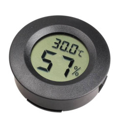 TERMOMETR + HIGROMETR LCD -50~110°C OKRĄGŁY CZARNY