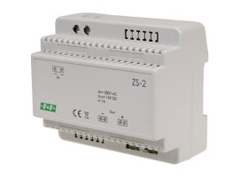 Zasilacz ZS-2 12W/6 modułów F&F zasilacz stabilizowany transformatorowy 12W/12VDC/1A szyna 35mm 6 modułów PLC-MAX ZS-2 F&F FILIP