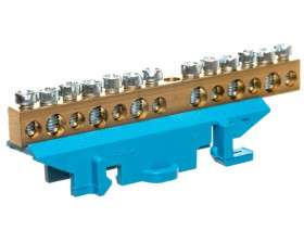 Listwa zaciskowa 13-torowa neutralna niebieska KM13N