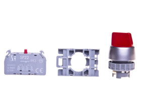 Przełącznik 2 położeniowy 22mm czerwony 1R bez samopowrotu SP22-P.C-01