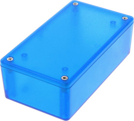 ABS enclosure, (L x W x H) 119 x 66 x 36 mm, blue/transparent, IP54, 1591XXCTBU