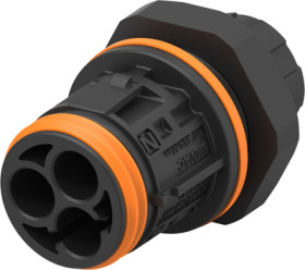 Panel plug, 3 pole, screw connection, straight, 2359518-1