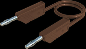 Measuring lead with (4 mm plug, spring-loaded, straight) to (4 mm plug, spring-loaded, straight), 0.25 m, brown, PVC, 2.5 mm², C