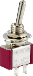 TRU COMPONENTS TC-12819608 Przełącznik dźwigienkowy, 1 x wył/(wł), 125 V/AC, 250 V/AC, 6 A, 1 szt.