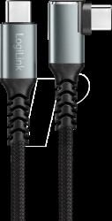 CU0272 Sync &amp; charging cable, USB-C -> USB-C angled, 2.0 m, black