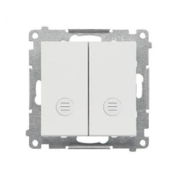 Simon 55 Przycisk podwójny zwierny bez pikt. osobne podśw. dla klawiszy(moduł) 10 AX, szybkozłącza Jasnoszary mat TP2L2.01/114