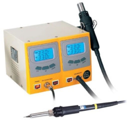 Stacja lutownicza (60W) ZD-982 + gorące powietrze (320W) 380W grot N4, wymienne końcówki dyszy do montażu i demontażu SDP24623