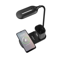 Lampka LED na biurko z ładowarką indukcyjną (czarna)