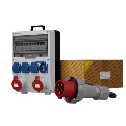 Rozdzielnica budowlana z kablem i wtyczką 63A TD-S/FI SKH 2x32A 4x230V Doktorvolt DV-0038-F