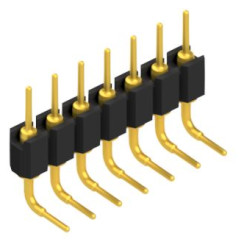 Pin header, 7 pole, pitch 2.54 mm, angled, black, MK517G