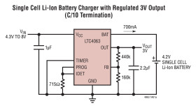 Standalone Linear Li-Ion Charger with Micropower Low Dropout Linear Regulator