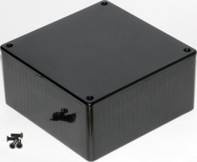 ABS enclosure, (L x W x H) 120 x 120 x 59 mm, black (RAL 9005), IP54, 1591UBK