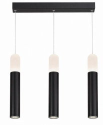Lampa wisząca FANO z trzema czarnymi podłużnymi kloszami LED 3000K LP-8012/3P Light Prestige
