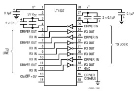 Advanced Low Power 5V RS232 Transceiver with Small Capacitors