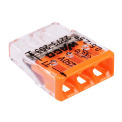 Wago 3-Way Push Wire Connector 24A 2273-203