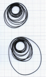 PASEK NAPĘDOWY 1,0MM X 1,0MM - RÓŻNE WYMIARY (ŚREDNICE 32-76MM DŁUGOŚCI ZŁOŻ. 50-120MM) ZESTAW OK. 25-30 SZTUK