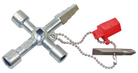 Klucze krzyżakowe RS PRO liczba profili 4 Klucz do szafki sterowniczej