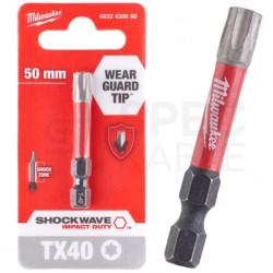 Bit udarowy do wkrętarki TORX TX40 50mm 1/4" HEX Shockwave MILWAUKEE