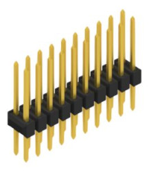 Pin header, 20 pole, pitch 2.54 mm, straight, black, 10053581