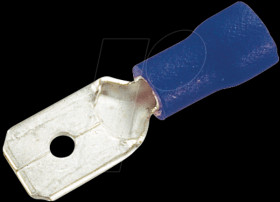 Flat connector, width: 6.35 mm, blue