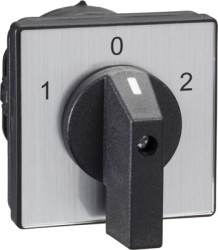 Changeover switch, right: 0° - 60°, left: 0° - 300, rotary actuator, 4 pole, 690 V, (W x H x D) 64 x 64 x 138 mm, front mounting