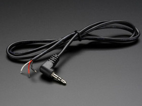 Adafruit Right-Angle 3.5mm Stereo Plug to Pigtail Cable